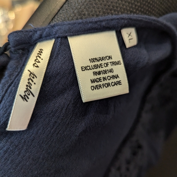 Women's Miss Pinky navy blue blouse XL - Picture 5 of 6